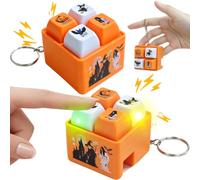 2 Porte-clés Fidget Halloween avec Sons d'Horreur et LED, Clavier Anti-Stress 4 Touches, Fidget Clicker Effets Sonores Effrayants, Porte idget Clavier pour Soirée Halloween et Décompression
