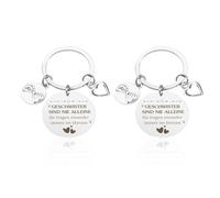 2 Porte-Clés Frère Et Sœur en Acier Inoxydable, Cadeaux De Ma Sœur À Mon Frère, Porte-Clés Commémoratifs, Cadeaux De Noël.