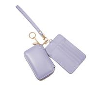 2. Portefeuille portable avec porte-clés et pochettes à fermeture éclair, porte-cartes, porte-monnaie pour homme et femme avec fermeture éclair autour du porte-clés, TARO VIOLET