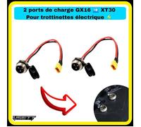2 Ports de charge GX16 XT30 pour trottinette électrique Compatible Vsett Speedual Zero...ect