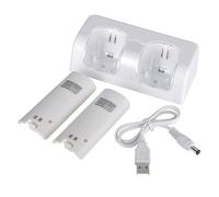 2 Ports De Charge Station De Support Pour Wii, Contrôleur Chargeur Station D'accueil Avec 2x2800mah Batterie Rechargeable Et Câble Usb