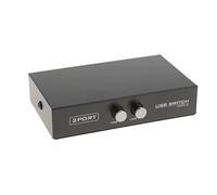 2 ports USB 2.0 Sharing Switch Hub Manuel pour PC Scanner Imprimante Compatible Windows Mac OS 12 x 7,4 x 2,7 cm