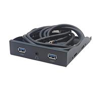 2 ports USB 3.2 GEN1 5 Gbps + 3,5 mm interface casque interfaces panneau avant hub répartiteur adaptateur pour PC de bureau 3,5" USB panneau avant