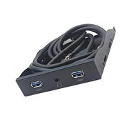 2 ports USB 3.2 GEN1 5 Gbps + 3,5 mm interface casque interfaces panneau avant répartiteur adaptateur pour PC de bureau 3,5"
