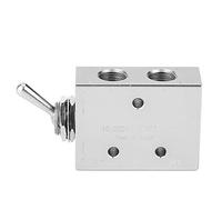 2 Position 5 Way Toggle Switch Valve, G1/8" Port, 1.5-8 kgf/cm² Pneumatic Control Valve, Aluminum Alloy Manual Air Switch for Automation Equipment (Mechanical Knob Type)