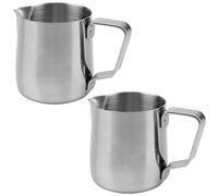 2 Pot à Lait en Acier Inoxydable 150ml Pichet à Lait Pichet à Mousse | Milk Pitcher Carafes pour Tasses à Cappuccino Machine à Expresso -Argenté