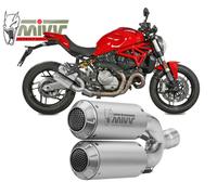 MIVV Échappement Slip-on Mk3 D.042.SM3X Ducati Monster 821/1200 2017-21 Argenté Non homologué
