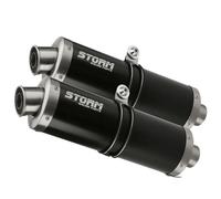 2 Pot D'Echappement Storm by Mivv noir Oval Acier Yamaha Xt 660 X/r 2004 > 2016