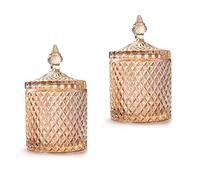 2 pots de bonbons en verre avec couvercle bol de bonbons décoratif recouvert de cristal, bocal de rangement