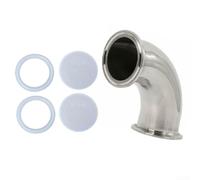 2 pouces Tri Clamp Coude 250 PSI Résistance à la pression Argent | Diversion à 90 degrés, Tri Clamp 2 pouces, acier inoxydable 304, résistant à la corrosion, pour des processus propres