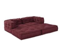 2 Poufs Modulaires Vidaxl En Tissu Bourgogne