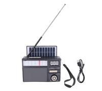 2 Powers Bluetooth Solar Radios, USB Portable AM FM SW Radio avec excellentes ressources de réception ABS Matériau adapté à la pêche ou au Camp (Gris)