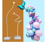 2 PRÉSENTOIRS FLEXIBLE À BALLONS 1-5M 2.5M BLANC