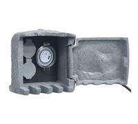 2 prises de jardin à minuterie Résine tressée Gris