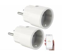 2 prises murales 16 A connectées compatibles avec commandes vocales SF-200 Luminea Home Control