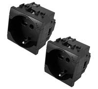 2 prises Schuko Bipasso Noir 2P+T 16A Compatible avec Bticino Living International MOKEKA Compatible avec Bticino Living Light (2 pièces prises Schuko Bipasso, noir)