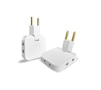 2 Prises US-EU avec Tête Rotative 180º-Multiprise Plate Derriere Meuble et Multiprise Plate 16A/250V, Compacte et Pratique pour Maison et Voyage