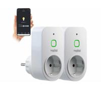 2 prises variateurs connectées avec commandes vocales Luminea Home Control