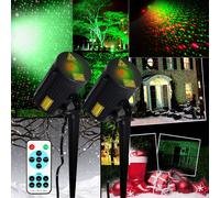 2 Projecteurs LED Noël éclairage Projecteurs Rouge et Vert IP65 effet ciel étoilé OUTDOOR