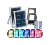 Luminea 2 projecteurs solaires à LED RVBB 10 W avec télécommande