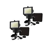 Lumisky Projecteurs solaires COOPER – Lot de 2, 1000 lm, LED blanc, détecteur de mouvement, noir