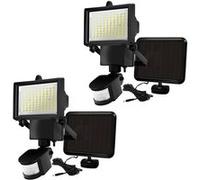 Lumisky Projecteurs solaires COOPER – Lot de 2, 1000 lm, LED blanc, détecteur de mouvement, noir