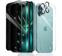 2 Protecteurs D'écran De Confidentialité Pour Iphone 16 + 2 Protecteurs D'objectif D'appareil Photo + 1 Film Arrière En Verre Trempé + 1 Cadre D'installation, Anti-Espion Dureté 9h, Sans