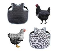 2 protections dorsales en forme de poulet, tissu, Black and white | La conception résistante à l ' eau minimise les blessures par picage sans séparation des poules, évite les pertes