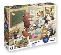 2 puzzles 24 pieces - Vive l ecole - Calypto - Sentosphere Beige G
