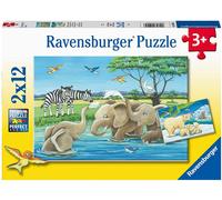 2 Puzzles - Bébé Animaux Du Monde Entier - 12 Et 12 Pièces