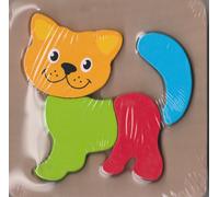 2 Puzzles En Bois Le Chat En 4 Pièces Et La Licorne En 6 Pièces