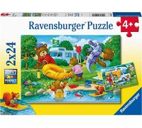 2 Puzzles - La Famille Bear Fait Du Camping - 24 Et 24 Pièces