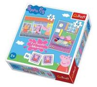 2 Puzzles Peppa Pig et un mémo - + 3 ans - 30/48 pièces Rouge G