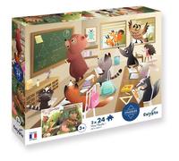 2 Puzzles - SENTOSPHERE - 24 pièces - Vive l'Ecole - Observation - Mémoire - Logique - Dès 3 ans
