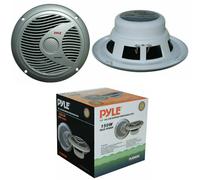 Enceintes marines doubles Pyle 6,5" - Système audio stéréo extérieur 2 voies étanche et résistant aux intempéries avec 150 watts de puissance, cône en polypropylène et contour en tissu