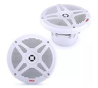 2 PYLE PLMRBT65W haut-parleurs coaxiaux marins 2 voies 6,5"" avec Bluetooth, 300 W RMS, 600 W max, 4 ohms, étanches, blancs, paire