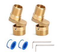 2 Raccords Excentriques 1/2-3/4, Adaptateur Robinet Douche Laiton | Réglage 110-190 mm, angle 0-40°, rotation 360° et compensation 5 mm, avec 2 clés Allen pour robinetterie murale