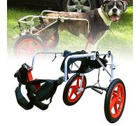 2 Räder verstellbarer Hunderollstuhl, Haustierrollstuhl, Haustier-Hinterbein-Rehabilitationswagen, Aluminium-Gehwagen (L)