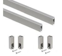 2 rails de penderie Luxe avec supports - aluminium - gris pierre - 750 mm EMUCA