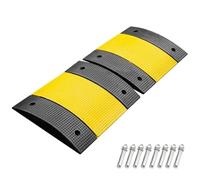 2 Ralentisseur Voiture, Caoutchouc Ralentisseurs Portables, Capacité de Charge 100 Tonnes, avec 8 Vis D'expansion, pour Asphalte, Béton et Gravier