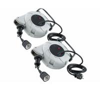 2 rallonges électriques 9 m avec enrouleur mural Revolt