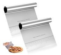 2 Ramasse Légumes Cuisine, Raclette en Acier Inox, Grattoir à Pâtes en Acier Inoxydable, Pelle à Légumes, Grattoirs Coupe Pate Spatule Cuisine, Spatule à Pâte, Coupe-Pâtes Pizza Gâteau Patisserie
