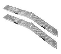 2 Rampes de Chargement Pliable Capacité 200Kg Antidérapante en Acier Moto Fourgon VTT Argent G