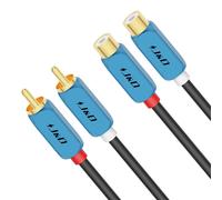 2 RCA Extension Cable,1M 2 RCA Male to Female Stereo Audio Extension Cable with Gold Plated Heavy Duty Aluminum Alloy Shell