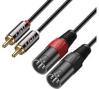 2 RCA to XLR Male Cable,Unbalanced Dual XLR to RCA Male Connection Cable for Speakers,Amplifiers,Stereo Audio Systems HiFi,0.9 Meter