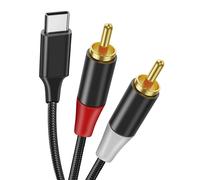 2 RCA USB C Audio Stereo Adapter Cable Type C Male to 2RCA Male Y Auxiliary Audio Cable Compatible with Phone 15/Pad/Amplifier/Home Theater/Speaker/HDTV etc..[Y47]