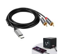 2 RCA USB C Cable,USB C to 2 RCA Male Stereo Audio Adapter,USB C RCA Digital Auxiliary Adapter Compatible with iPhone 15 iPad Huawei Speakers Amplifier Home Theater TV Car,2M