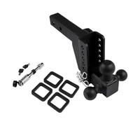 2 "Récepteur 6" Drop Rise Réglable Tock Hitch Tri Ball Mount AP03 18500 LB Capacité Compatible avec Les systèmes d'attelage communs Noir