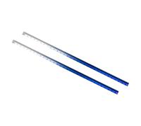 2 règles droites en acrylique transparent, dégradé bleu roi | Lot de règles droites en plastique acrylique transparent, règles de mesure avec indication en pouces et centimètres pour les