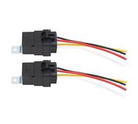 2 relais automobiles avec fils en cuivre étamé de 12 AWG, relais de voiture étanche et robuste 40 A, 12 V, pour systèmes électriques, faisceau de relais à 4 broches pour